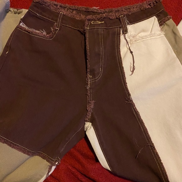 Shein High Waisted Slant Pocket Spliced 